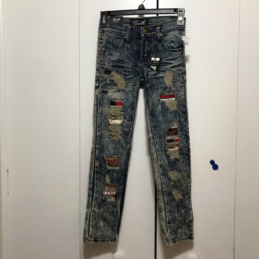 Thrill Girl’s Distressed Jeans Size 8